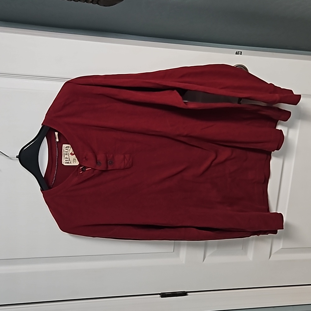 Red Head Brand Co. Men’s XL Red Long Sleeved Henley Pullover Shirt